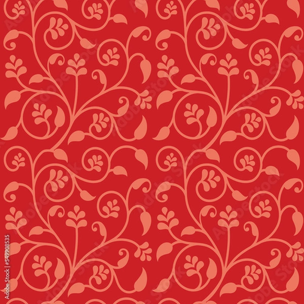 Fototapeta Vector Indian Floral Bail seamless pattern digital textile print. Vector illustration
