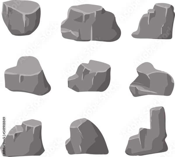 Obraz set of rocks isolated vector