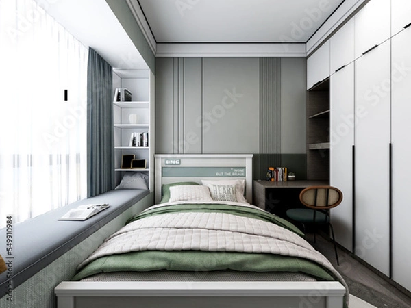 Obraz 3D rendering, modern design style bedroom