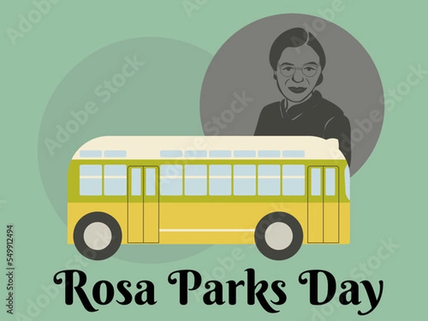 Obraz Rosa Parks Day, idea for poster, banner, flyer or placard design