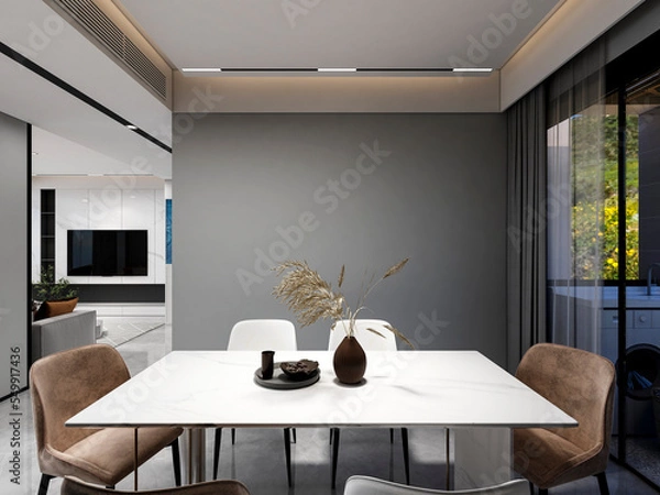 Obraz 3D rendering, luxury style restaurant design