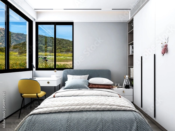 Obraz 3D rendering, modern design style bedroom