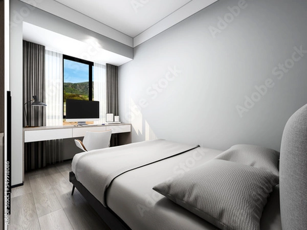 Obraz 3D rendering, modern design style bedroom