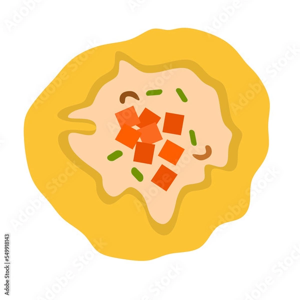 Fototapeta Dim sum for steam food theme on blue isolated background