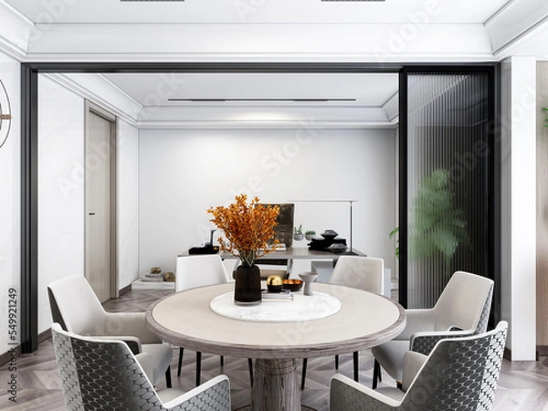 Fototapeta 3D rendering, luxury style restaurant design