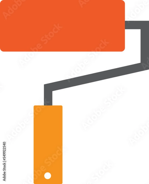 Fototapeta paint roller flat icon