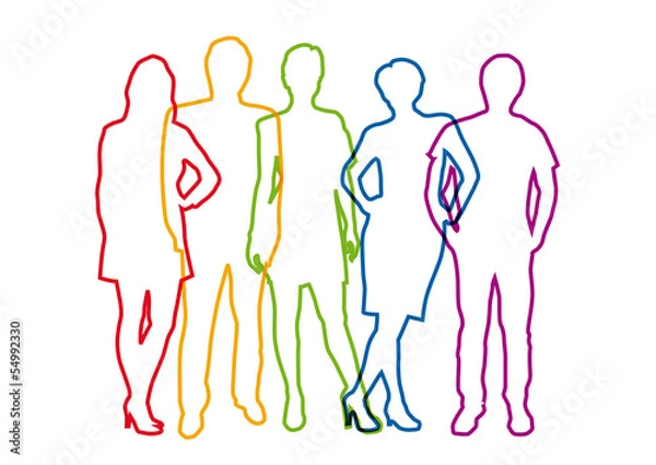 Fototapeta Vector Rainbow Teamwork Background