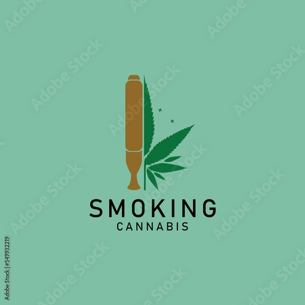 Obraz Cannabis Natural Products Joint Smoke illustrations for your work Logo