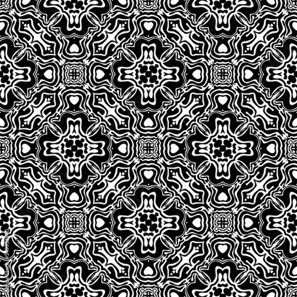 Fototapeta black and white seamless pattern, vector designs