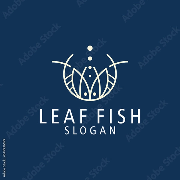 Obraz fish leaf logo icon,template,flet