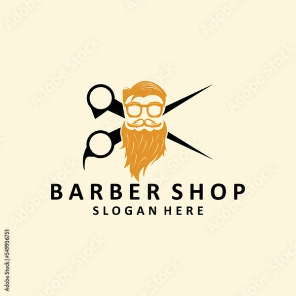 Obraz Vintage barbershop vector emblems and labels. Barber badges and logos