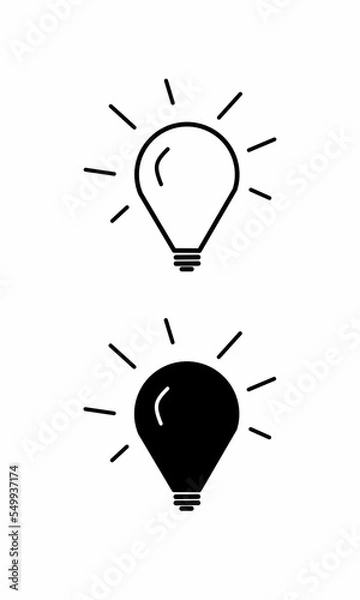 Obraz Light bulb icon vector. Bulb, ideas, innovation icon symbol