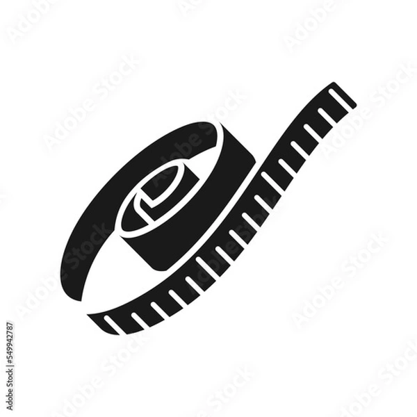 Obraz Measure Tape icon silhouette .design template vector illustration