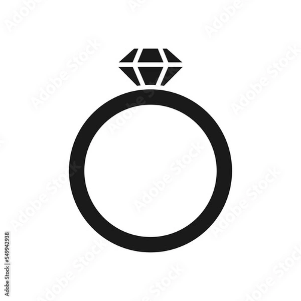 Obraz Wedding Ring icon silhouette .design template vector illustration