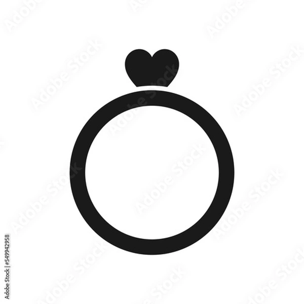 Obraz Wedding Ring icon silhouette .design template vector illustration