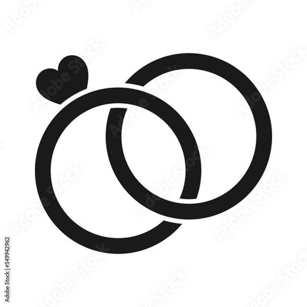 Obraz Wedding Ring icon silhouette .design template vector illustration