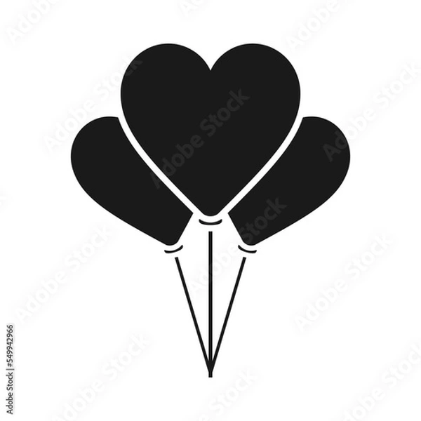Obraz Balloons icon silhouette .design template vector illustration