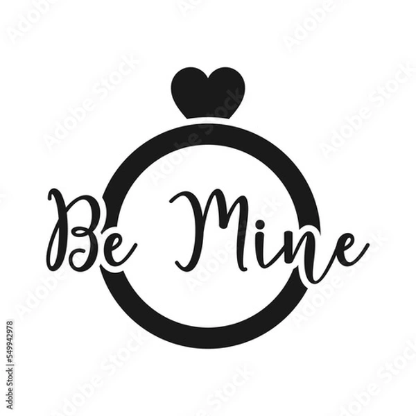 Obraz Be Mine icon silhouette .design template vector illustration