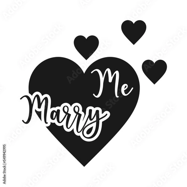 Obraz Marry Me icon silhouette .design template vector illustration