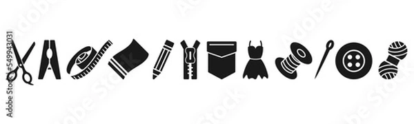 Obraz Sewing icon design template vector illustration set