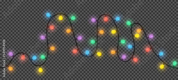 Obraz Christmas lights on transparent background