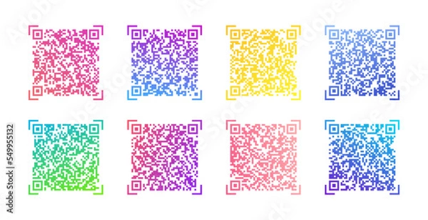 Fototapeta Vector gradient QR code