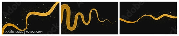 Fototapeta Golden wave with shiny and glitter effect