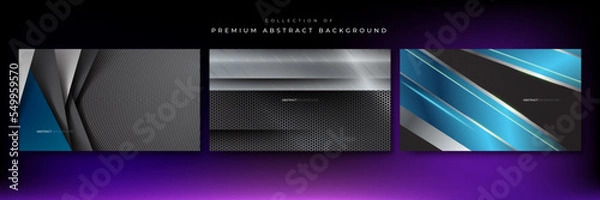 Fototapeta Abstract background dark with carbon fiber texture vector illustration and metal texture. Vector abstract graphic design banner pattern presentation background wallpaper web template.