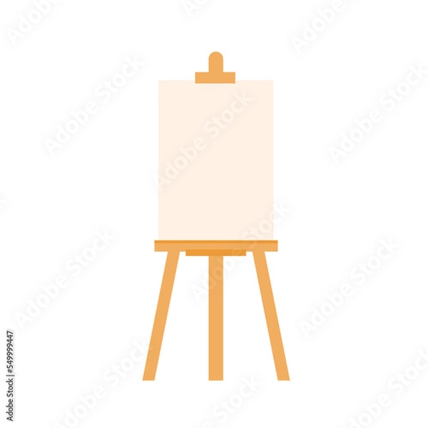 Fototapeta Wooden easel template of a colored table and white paper,Blank canvas on a painting easel,white drawing paper
