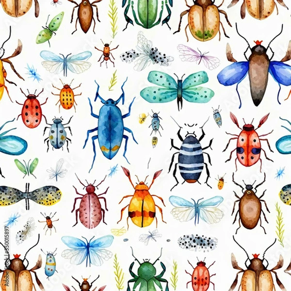 Fototapeta Pattern Insekten, made by AI, künstliche Intelligenz