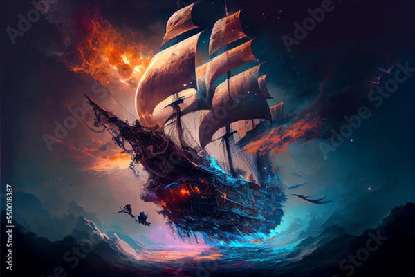 Obraz Deep space travel using a pirate ship