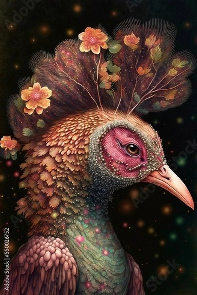 Obraz Adorable unique surreal mystical bird