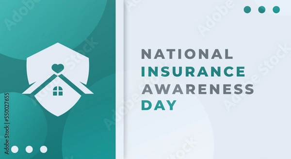 Obraz Happy National Insurance Awareness Day June Celebration Vector Design Illustration. Template for Background, Poster, Banner, Advertising, Greeting Card or Print Design Element