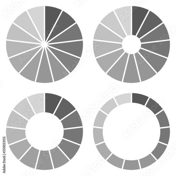 Fototapeta Pie chart,set of circle infographic templates illustration,vector.Circles divided in 13 segments