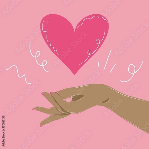 Obraz Hand holding up heart