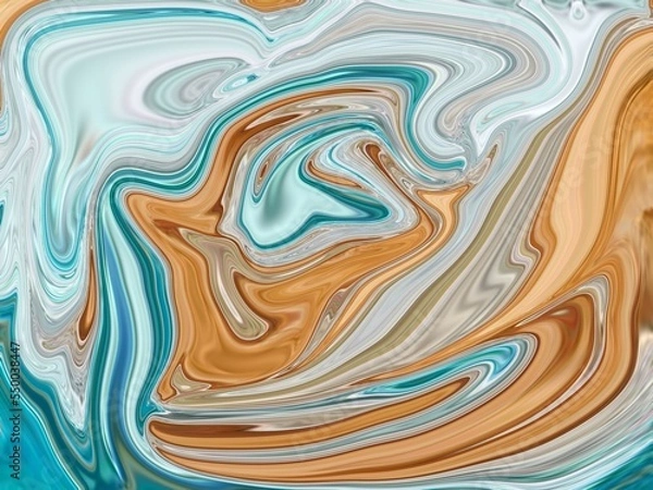 Obraz Glowing particles liquid dynamic flow. Trendy fluid cover design