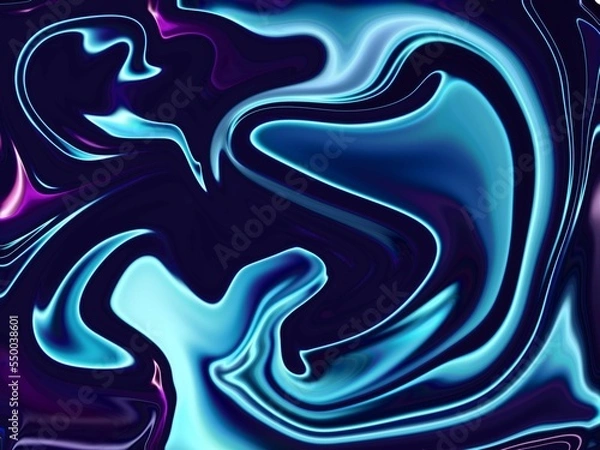 Fototapeta Glowing particles liquid dynamic flow. Trendy fluid cover design