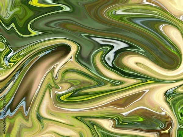 Fototapeta Glowing particles liquid dynamic flow. Trendy fluid cover design