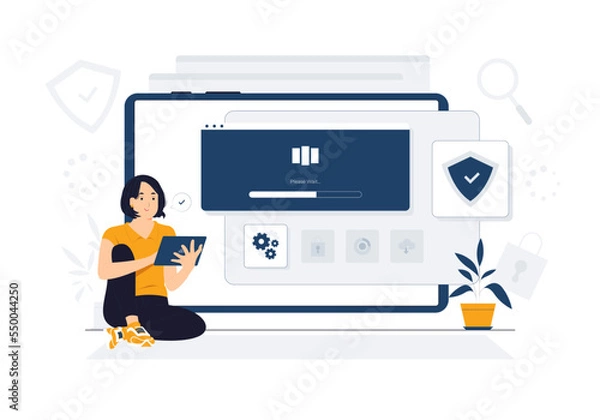 Obraz Updating software operating system concept illustration