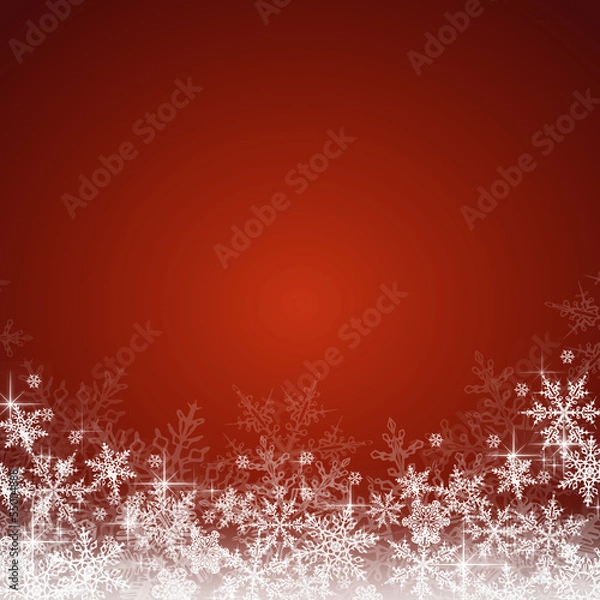 Obraz Weihnachtshintergund mit Schneeflocken