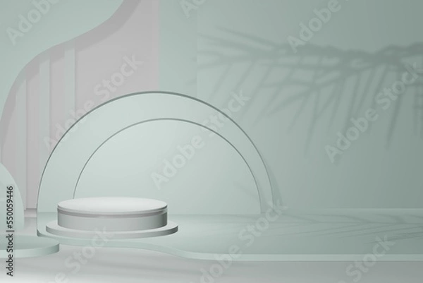 Fototapeta Circular base 3D realistic empty display podium for product placement scene presentation background