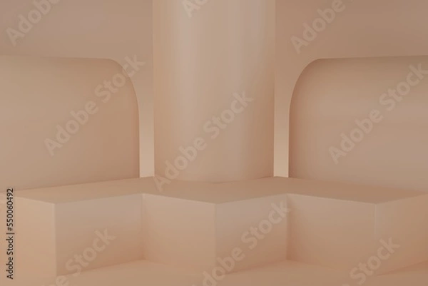 Fototapeta Realistic 3D podium background minimalist empty product placement for display scene presentation