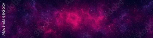 Fototapeta Nebula and stars in night sky web banner. Space background.