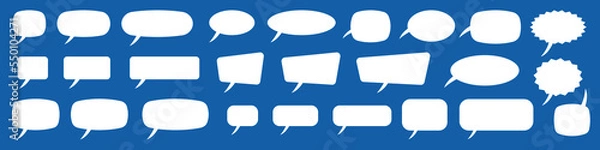 Fototapeta Set of speech bubbles. Blank empty vector white speech bubbles. Cartoon balloon word design. Speak bubble text, chatting box, message box.