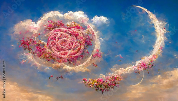 Fototapeta The astrological zodiac can be seen in the Valentine's Day sky, and it features many symbols of love. This can be used to read the future of a couple in a romantic way.