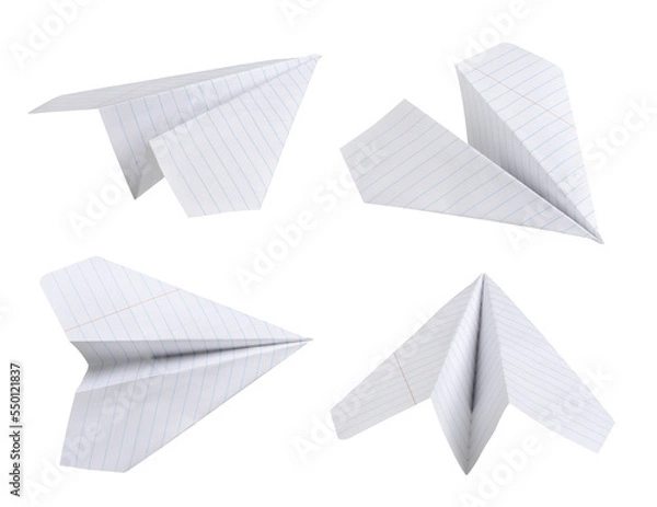 Obraz Set of paper planes isolated