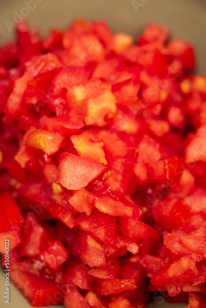 Obraz diced tomatoes ready to cook