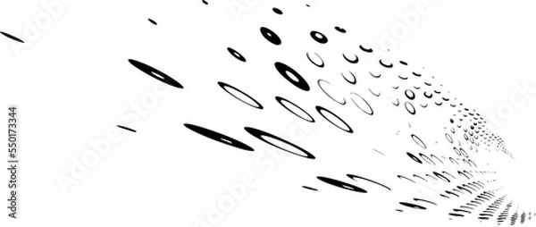 Fototapeta A whirlwind of rings, striving to merge into one, swirling in a dance. Vector.
