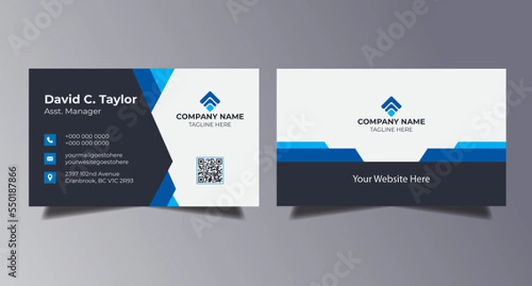 Fototapeta Business card design template, Clean professional business card template, visiting card, business card template.
