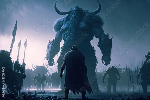 Fototapeta fantasy giant monster in concept Norse Mythology